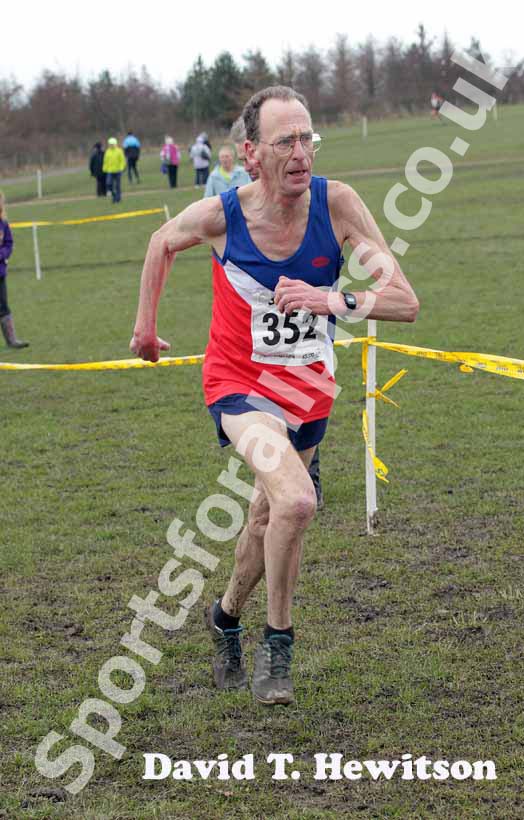 Roy Treadwell (Oxford City) winning the 65-69 age group, all ladies and male 65 plus BMAF Cross Country, Herrington, Sunderland.